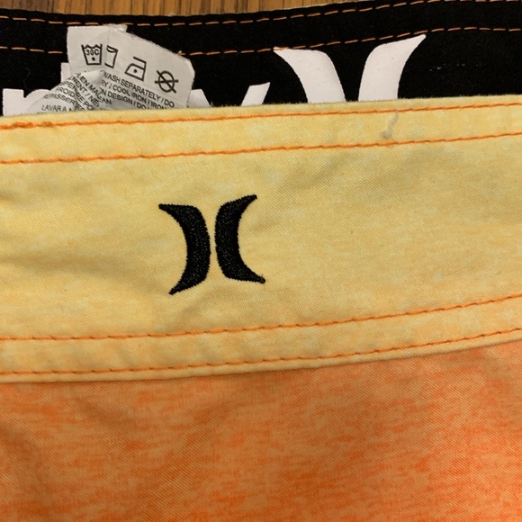 Pair of Hurley Board Shorts / Swim Trunks. Men’s Size 38 Waist. Yellow / Orange - Picture 3 of 6